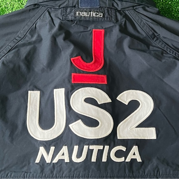 Nautica Reissue Colorblock J-Class US2 Denim-Mix Packable Hooded Jacket Mens L - Picture 9 of 13